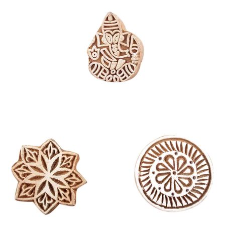 Set of 3 Piece New Mix Wooden Printing Block